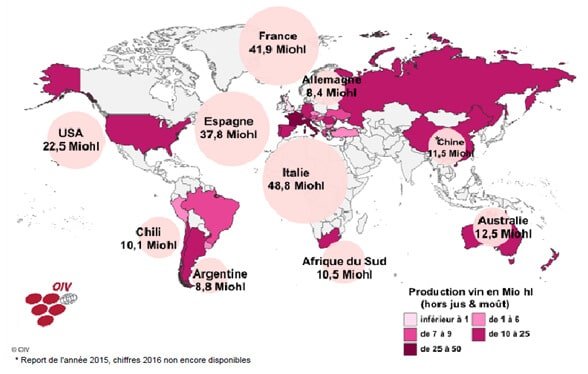 Production, consommation de vin dans le monde - Onivins